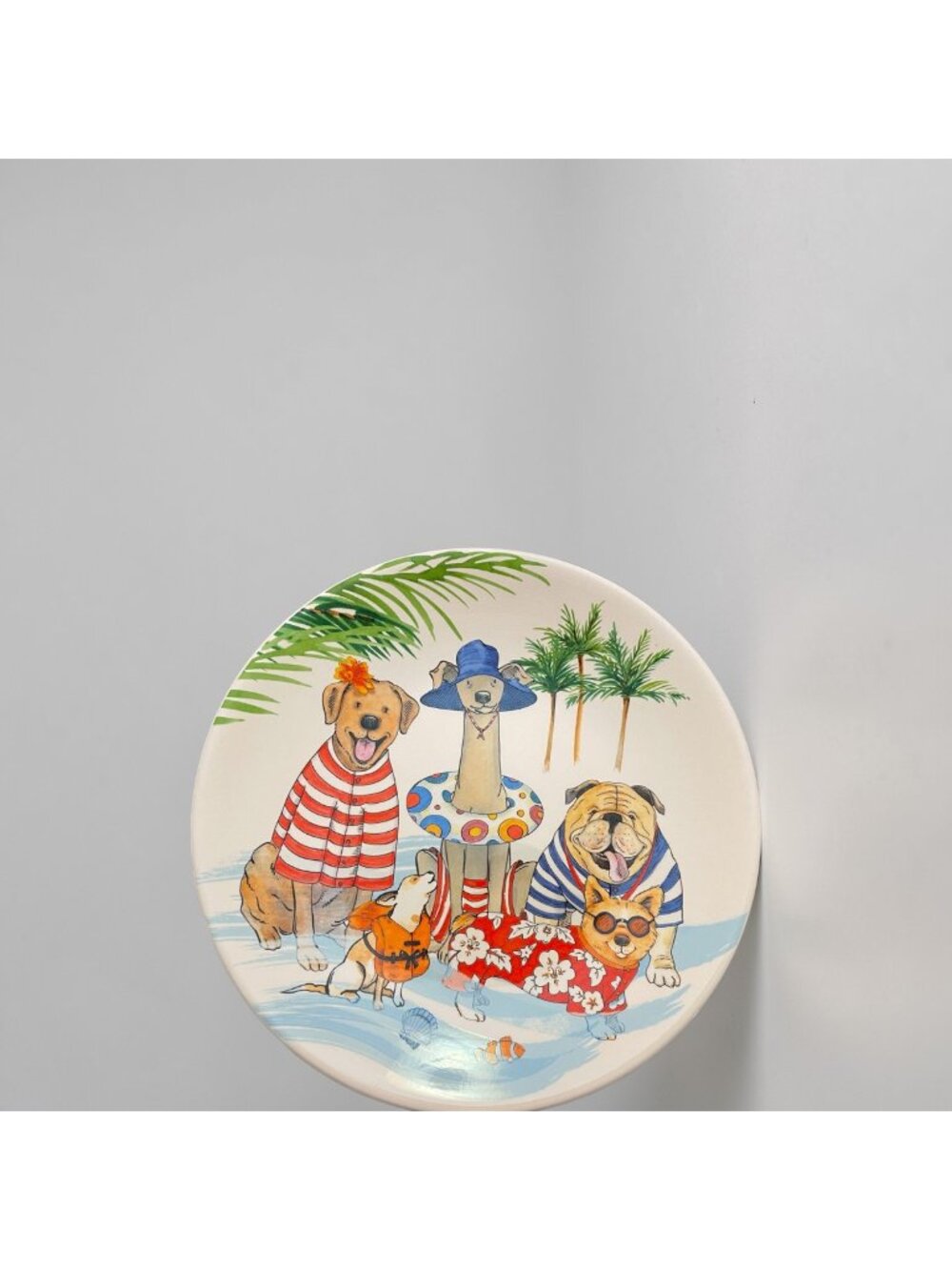 Certified International Hot Dogs Dog Beach 13" Ceramic Serving Platter